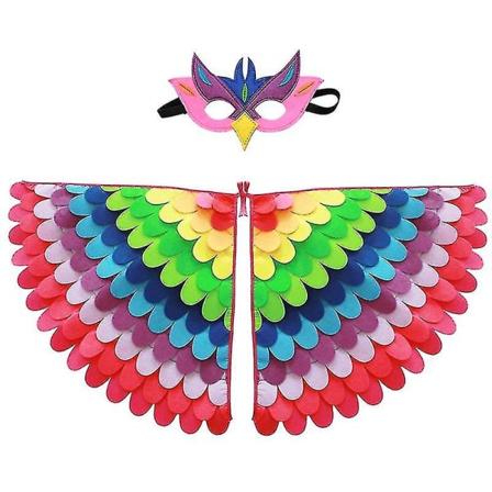Barnefuglvinge med maske Halloween Cosplay-kostyme Barn Fancy dyreantrekk.