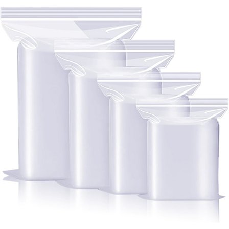 Gjenlukkbare plastposer med grip-forsegling, klare, for oppbevaring av nøtter, korn, samleobjekter, klær - 20X28cm, 50 stk