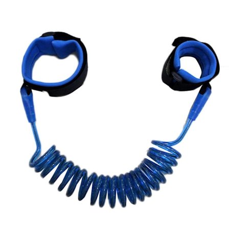 Elastisk børnesnor (fastgøres ved håndleddet) 2 meter - Blå