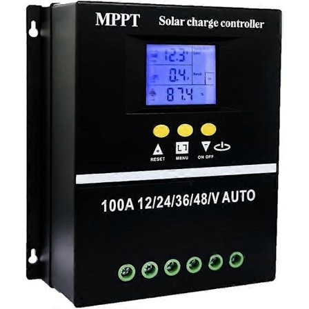 MPPT Solar Charge Controller 100A 12V 24V 36V 48V LCD Display Batteri Smart Regulator Max 100V Dobbelt USB Input til Blysyre Lithium
