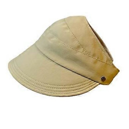 Solhatt for kvinner Solbeskyttelse Hatt Dame Bredbremmet Hestehale Strandhatt Solskjerm Hatt for Klatring Fotturer Bassengfest Utendørs (Khaki)
