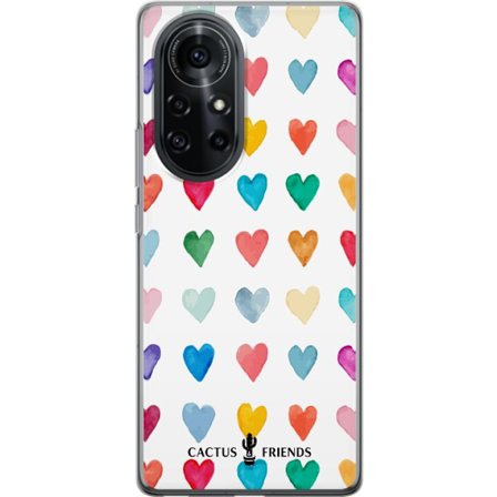 Kompatibelt Mobildeksel til Huawei Huawei nova 8 Pro Cactus and Friends - Watercolor Love Grid