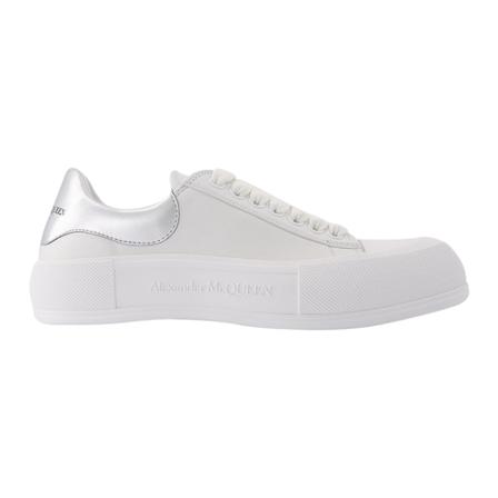 Alexander McQueen Deck Sneakers in Leather , Wit , Heren , Maat: 41 EU