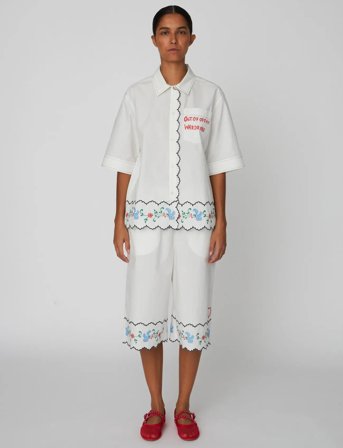 Stella Nova Coloured Embroidered Oversized Shir - White - 36