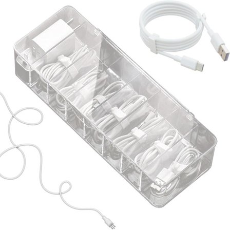 1 st Kabelorganiseringslåda, 8 Fack Telefonladdare Kabelhantering