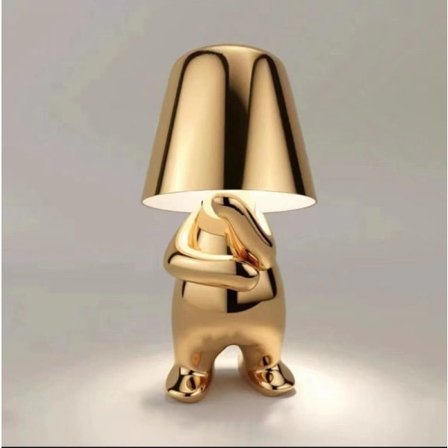 Nattbordslampe, Gull Tenker Lampe, Bordlampe, Trådløs Oppladbar Bærbar Dekorativ Nattlampe Gull B