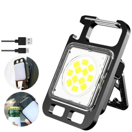 2 stk LED nøkkelringlampe med multifunksjon kan bære magnet