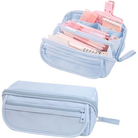 Blyantsæske med stor kapacitet og 9-lags opbevaringsrum - Multifunktionel pennemappe til drenge og piger, æstetisk blyantsæske egnet til børn og 