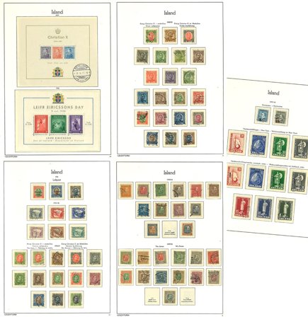 Island til 1989 - Samling i 1 frimærkealbum