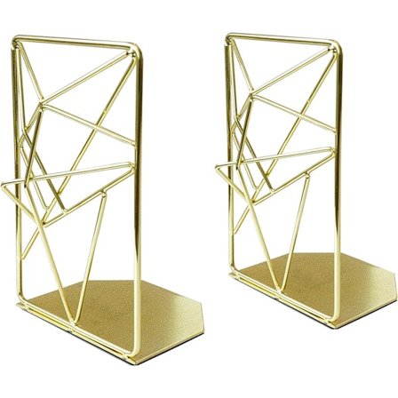 Guld flydende metal bogstøtter dekorativt par, stereoskopiske dekorative bogstøtter til hylder, bogstøtter