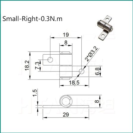 360 graders drejningsmoment hængsel Lille metaldæmpende hængsel 2 2
