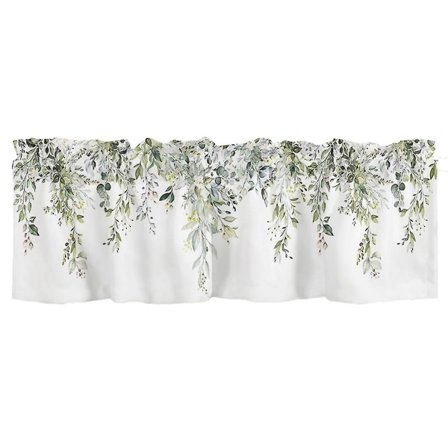 Salviagrön gardinkappe for vinduer Akvarell Eukalyptusblader Stanglomme Vindubehandling