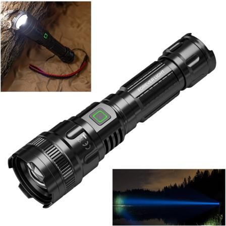 Forever LED lommelygte 2600mAh 700lm IPX4 med zoom funktion Black