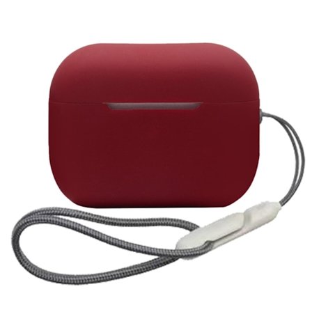 AirPods Pro 2 silikoneetui med snor - Rødvin