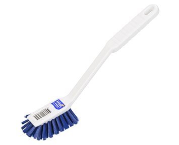 Frida Disc brush blue polyester - Diskborste blå med vitt handtag