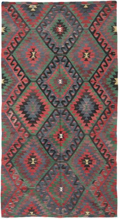 Kilim Vintage Turkish Rug Oriental Red/Dark Grey (Wool, Turkey)