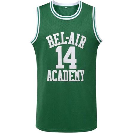 14 Fresh Prince of Bel Air College, herre basketball-trøye grønn—M
