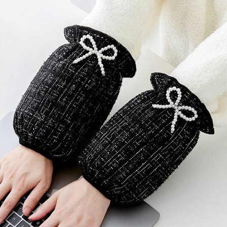 Lätta lyxiga pärlmanschetter för höst och vinter, korta modeller med rutmönster och liten doft, smutsavvisande manschetter, dunjackor