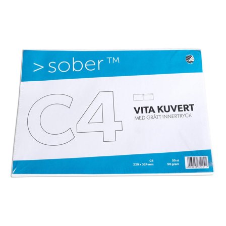 SOBER Kuvert konsument C4 229x324mm remsa 50/fp - Lyreco - Emballage och lagerutrustning - Kuvert och postemballage - Kuvert - C4