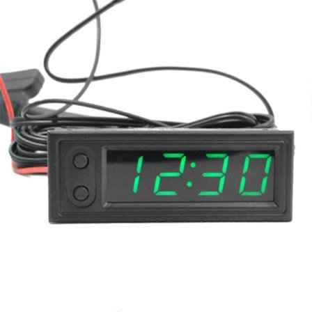 Bilur Universal Automotive Digital Clock Dato 3 i 1 LCD Display Elektronisk Temperatur Noctiluc (LGL)