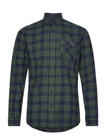 Checked Twill Shirt L/S Navy Lindbergh