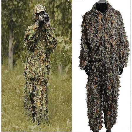 Camo Dräkt Ghillie Dräkt 3d Lövverk Skogsmark Camo