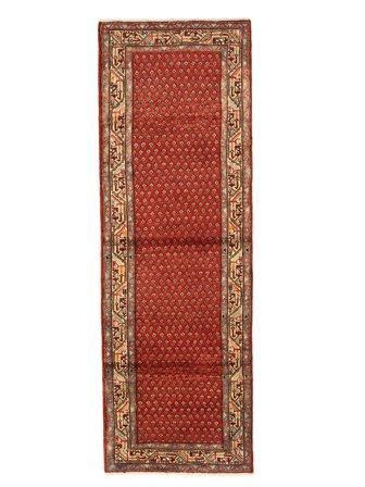 106X318 Tapis Hamadan D'orient De Couloir Rouge Foncé/Marron (Laine, Perse) Carpetvista