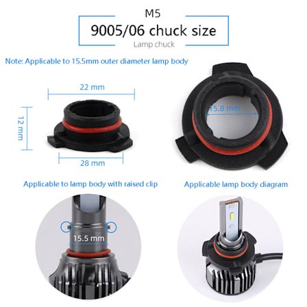 Bil LED Strålkastare Glödlampa Sockel Adapter Sockelhållare H1 H4 H7 H11