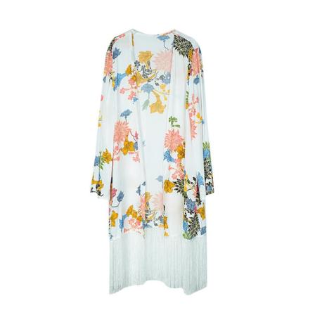 Printed Dam Cardigan Beachwear Boho Chiffong Tofs Suncreen Bi