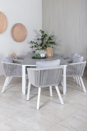 Venture Home - Matgrupp Levels med 6st matstolar Virya - Grå - Matgrupper - Från Homeroom