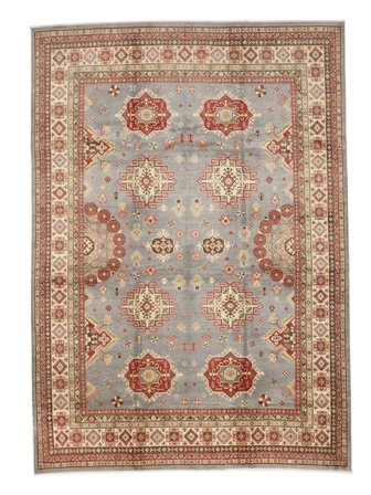 Tapete Oriental Kazak Fine 305X436 Castanho/Cinza Escuro Grande (Lã, Afeganistão)