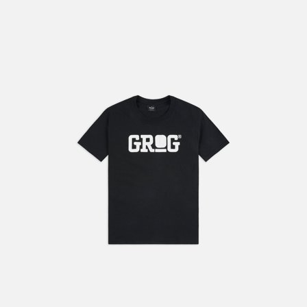 Grog Classic Logo T-shirt, Black/White