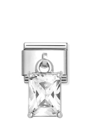 CHARMS 925 Sterling Silver and CZ Rectangular Baguette Cut CZ
