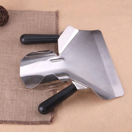 Pommes frites-skuffe i rustfritt stål med doble håndtak for restaurant