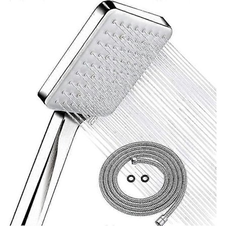 Brusehoved, Brusehoved til Badeværelse, Vandbesparende Brusehoved med 1,5 m slange