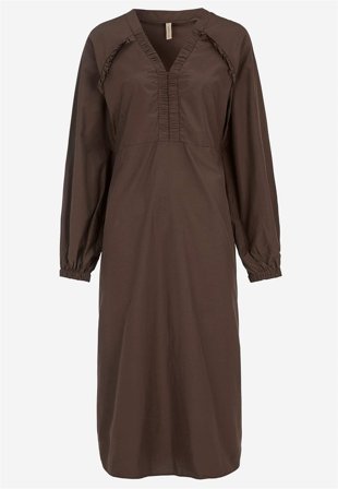 Soyaconcept - Vævet kjole i poplin i brun til damer i størrelse M (40) - Cellbes