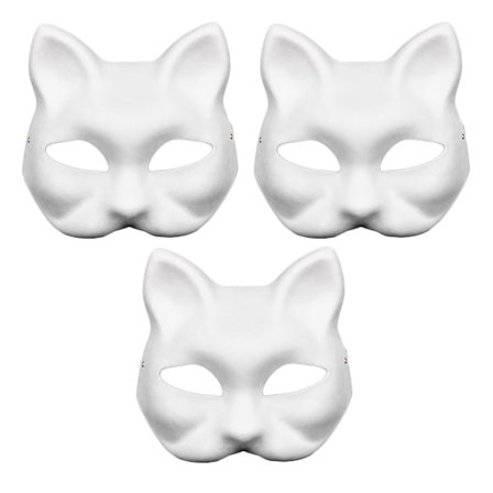 3 st Therian Mask Katt Räv Mask Therian Halloween Mask Therian Kostym För Barn Vuxna Blank Mask För Högtidsfest Therian