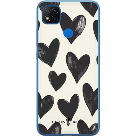 Kompatibelt Mobildeksel til Xiaomi Xiaomi Redmi 9C Cactus and Friends - Bold Black Love Pattern