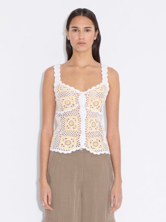 Holzweiler - Rosie Crochet Top - Light Yellow Mix - Womens - XXS