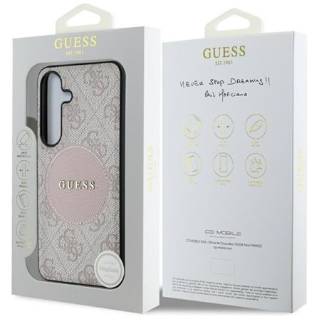 Guess Telefontaske til Galaxy S25 Plus MagSafe Round Patch Classic Logo - Pink