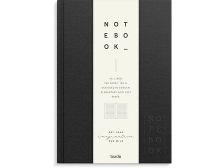 BURDE Anteckningsbok A5 textil linjerad svart - Lyreco - Kontorsmaterial - Block och anteckningsböcker - Anteckningsböcker