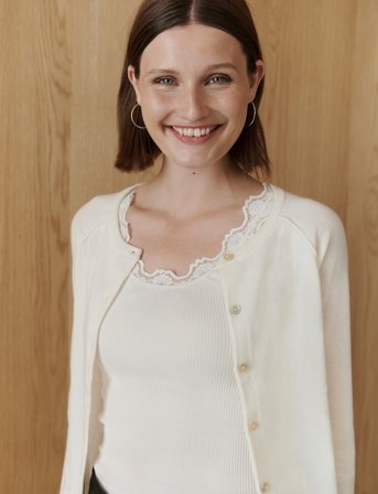 Rosemunde Rwlaica Cashmere Ls O-Neck Raglan C - White - XL