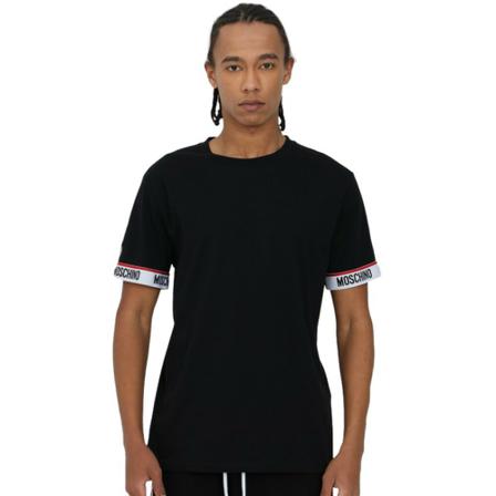 Moschino Logo-Embroidered T-Shirt Sort, Herre