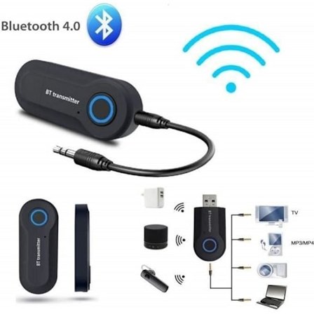 Bluetooth-sender v4.2 Mottaker og sender Blutooth Trådløs Bluetooth-adapter 3,5 mm Jack AUX + USB-kabel for hodetelefoner