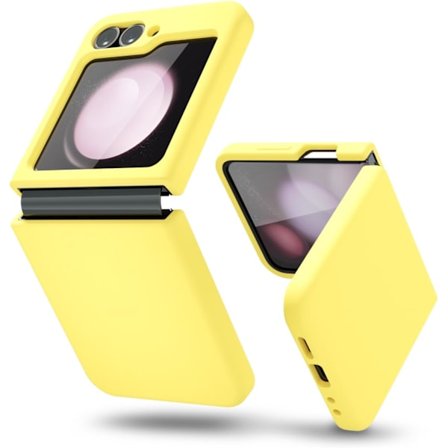 Skal för Sumsung Galaxy Z Flip 6, Flytande Silikon Tpu-skydd (Gul)