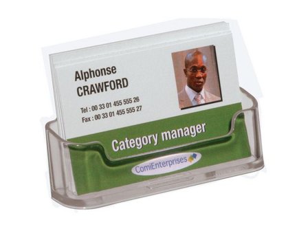 DEFLECTO Visitkortsställ transparent - Lyreco - Kontorsmaterial - Till skrivbordet - Visitkortshållare