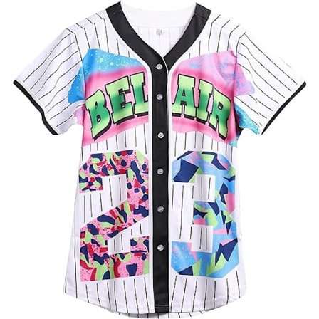 90-talls Dameklær, Unisex Hip Hop Partyantrekk, Baseballjakke, Kortarmet Skjorte med Knapper - XL - Striper