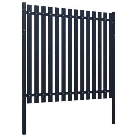 Vidaxl Staketpanel Antracit 174,5x170 Cm Pulverlackerat Stål Antracit
