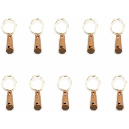 10 stk 20 LED 2M Flaske Lys Hvid Vinflaske Lys Hvidt Lys Dekorativt Lys Hvidt Hvidt, dekorativt lys til store festivaler