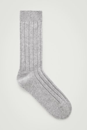 COS Men's Chunky Cashmere Socks in Grey